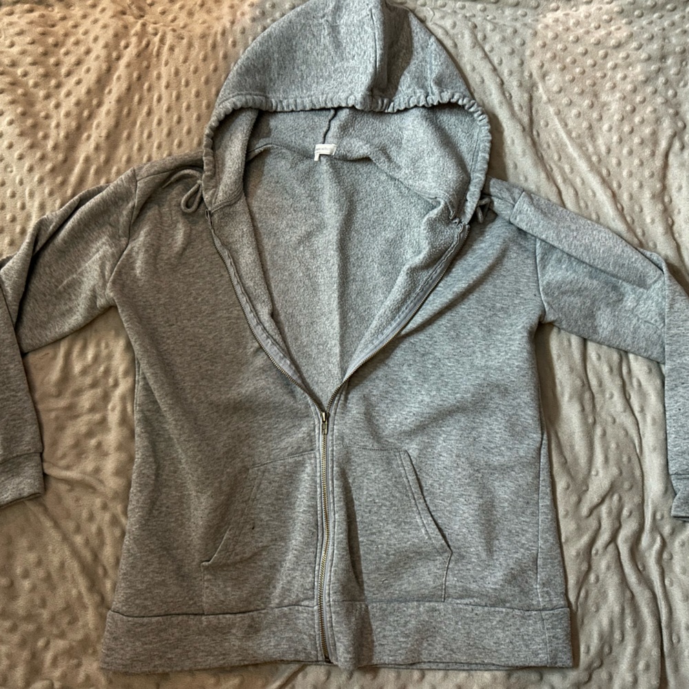 Gray Zip-Up Hoodie